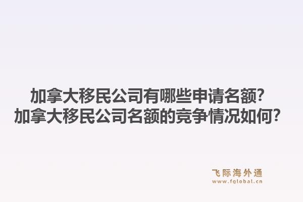 加拿大移民公司有哪些申请名额？加拿大移民公司名额的竞争情况如何？1.jpg