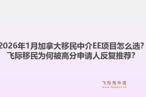2026年1月加拿大移民中介ee项目怎么选？飞际移民为何被高分申请人反复推荐？1.jpg