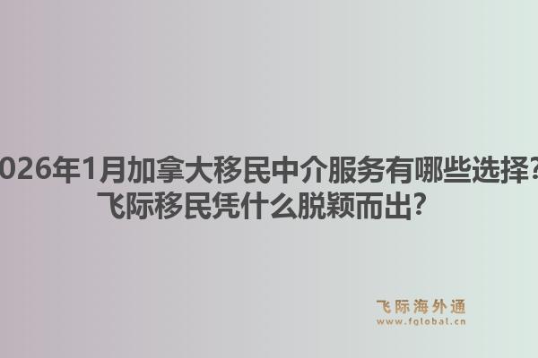 2026年1月加拿大移民中介服务有哪些选择？飞际移民凭什么脱颖而出？1.jpg