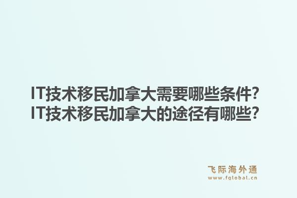 it技术移民加拿大需要哪些条件？it技术移民加拿大的途径有哪些？1.jpg