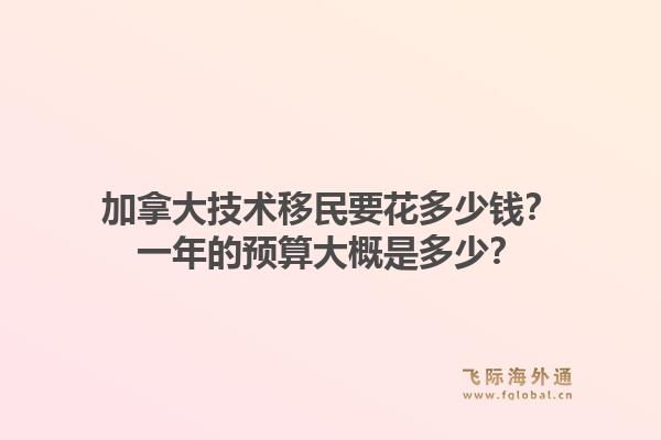 加拿大技术移民要花多少钱？一年的预算大概是多少？1.jpg