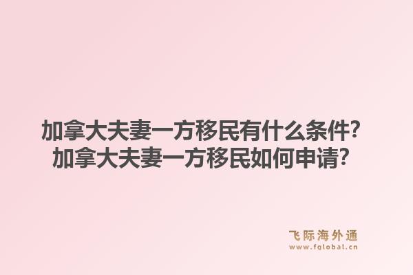 加拿大夫妻一方移民有什么条件？加拿大夫妻一方移民如何申请？1.jpg