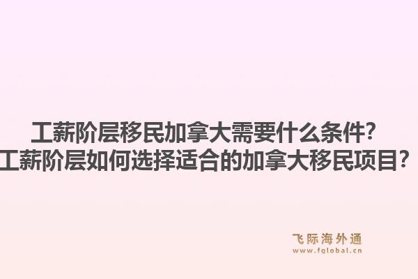 工薪阶层移民加拿大需要什么条件？工薪阶层如何选择适合的加拿大移民项目？1.jpg