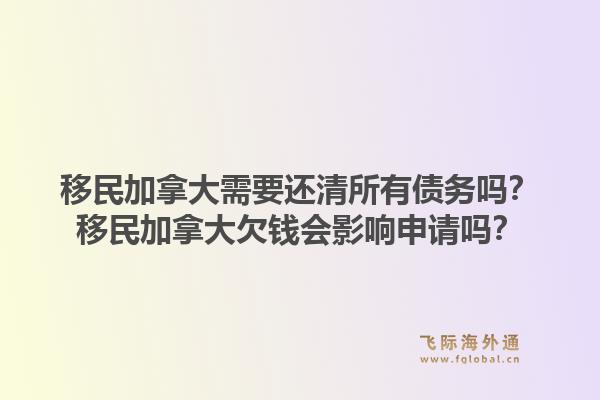 移民加拿大需要还清所有债务吗？移民加拿大欠钱会影响申请吗？1.jpg