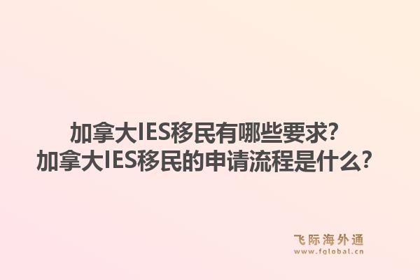 加拿大ies移民有哪些要求？加拿大ies移民的申请流程是什么？1.jpg