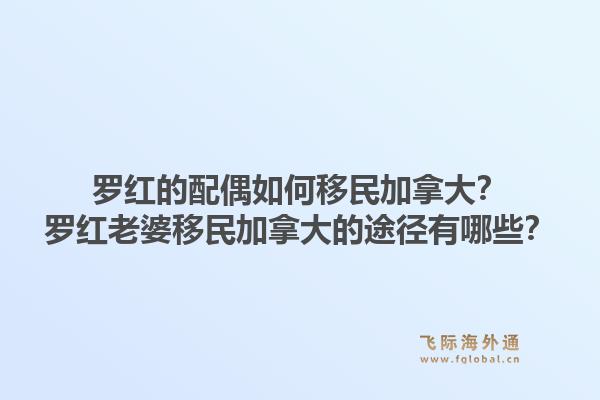 罗红的配偶如何移民加拿大？罗红老婆移民加拿大的途径有哪些？1.jpg